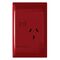 Excel Life - Medical - Common plate - Vertical single powerpoint - RCD protected engraved - antimicrobial & chemical resistant 1 gang 10A 240V a.c. Red
