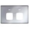 Linea - Powerpoint coverplate 2 gang autoswitch matt silver