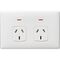Linea - Horizontal double powerpoint 2 gang 10A 240V a.c. autoswitch white