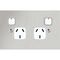 Architectural metal - Horizontal single powerpoint 1 gang 20A 240V a.c. white stainless steel plate