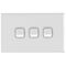 Excel - Horizontal rocker switch - Single Pole Double Throw - 3 gang 2 way 10A 240V a.c. gloss white