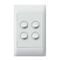 Excel Life - Common plate - Vertical rocker switch - Single Pole Double Throw 4 gang 16AX 240V a.c. white