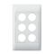 Excel Life - Common plate - Grid & plate For EM series switch mechanisms 6 gang white