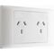 Excel Life - Common plate - Horizontal double powerpoint autoswitch 2 gang 10A 240V a.c. white