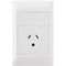 Excel Life - Common plate - Vertical single powerpoint 1 gang 15A 240V a.c. autoswitch white