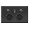 Excel Life 10A Double Powerpoint with Integrated USB Type A+C Chargers Black