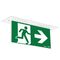 Edgelight LED Exit Sign - single sided running man right with lithium battery