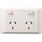 Excel Life - Secure plate - Horizontal double Powerpoint 2 gang 10A 240V a.c. secure plate white