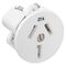 HPM 25A Flush 2.5mm Panel Mounting Plug Base White