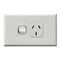 Excel - Horizontal single powerpoint 1 gang double pole 10A 240V a.c. white