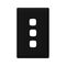 Linea - Grid & plate only 3 gang black