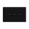 Linea - Horizontal rocker switch - Single Pole Double Throw - 3 gang 2 way 10A 240V a.c. black