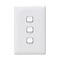 Linea - Vertical rocker switch - Single Pole Double Throw - 3 gang 2 way 240V a.c. white