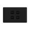 Linea - Horizontal rocker switch - Single Pole Double Throw - 4 gang 2 way 10A 240V a.c. black