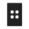 Linea - Coverplate 4 gang black