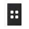 Linea - Coverplate 4 gang midnight dash