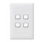 Linea - Vertical rocker switch - Single Pole Double Throw - 4 gang 2 way 240V a.c. white
