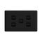Linea Horizontal rocker switch - Single Pole Double Throw - 5 gang 2 way 10A 240V a.c. black