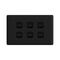 Linea Horizontal rocker switch - Single Pole Double Throw - 6 gang 2 way 10A 240V a.c. black