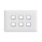 Linea - Horizontal rocker switch - Single Pole Double Throw - 6 gang 2 way 10A 240V a.c. white