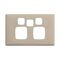 Linea - Powerpoint coverplate 2 gang with extra hole ghost gum