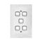 Architectural metal - Vertical rocker switch Single Pole Double Throw - 5 gang 2 way 10A 240V a.c. white stainless steel plate