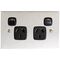 Architectural metal - Horizontal double powerpoint 2 gang 10A 240V a.c. black stainless steel plate