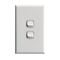 Excel - Vertical rocker switch - Single Pole Double Throw - 2 gang 2 way 10A 240V a.c. gloss white