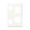 Excel - Vertical single powerpoint coverplate 2 gang gloss white