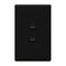 Linea - Vertical rocker switch - Single Pole Double Throw - 2 gang 2 way 240V a.c. black