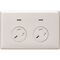 Linea - Horizontal double powerpoint 2 gang 10A 240V a.c. autoswitch white - with extra safety white
