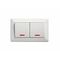 Como - Horizontal Single Pole Double Throw - rocker Switch 2 gang 10A 240V a.c. with neon white
