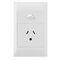 Excel Life - Common plate - Vertical single powerpoint 1 gang 10A 240V a.c. with round earth white