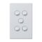 Excel Life 16A 2 Way Single Pole Double Throw Vertical Rocker Switch 5 Gang Gloss White