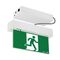 Edgelight LED Exit Sign - double sided running man straight with lithium battery
