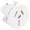 HPM 20A Flush 2.5mm Panel Mounting Plug Base White