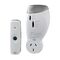 HPM Plug-In Wireless Flashing Door Chime with Piggyback Socket 70m Range White