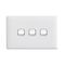Linea - Horizontal rocker switch - Single Pole Double Throw - 3 gang 2 way 10A 240V a.c. white