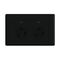 Linea Horizontal double powerpoint 2 gang 10A 240V a.c. autoswitch black - with extra safety black