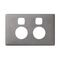 Linea Powerpoint coverplate 2 gang with extra safety gun metal