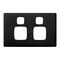 Linea - Powerpoint coverplate 2 gang asphalt