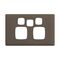 Linea - Powerpoint coverplate 2 gang with extra hole wet elephant