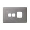 Linea Powerpoint coverplate 1 gang with extra hole gun metal