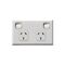 Excel - Horizontal double powerpoint 2 gang 10A 240V a.c. gloss white