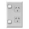 Excel - Vertical double powerpoint 2 gang 10A 240V a.c. white