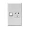 Excel - Vertical single powerpoint 1 gang 10A 240V a.c. with safety shutters gloss white