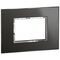ARTEOR Square 3 Module Horizontal Coverplate Reflective Black