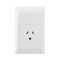 Excel Life - Common plate - Vertical single powerpoint 1 gang 10A 240V a.c. autoswitch with round earth white