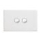 Excel Life Single Pole Double Throw Horizontal Rocker Switch 2 Gang Gloss White