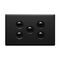 Excel Life 16A Single Pole Double Throw Horizontal Rocker Switch 5 Gang Matt Black